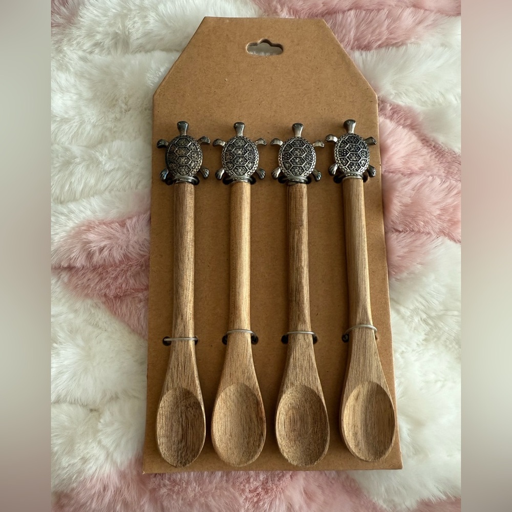 Wooden Spoons with Turtle Accents